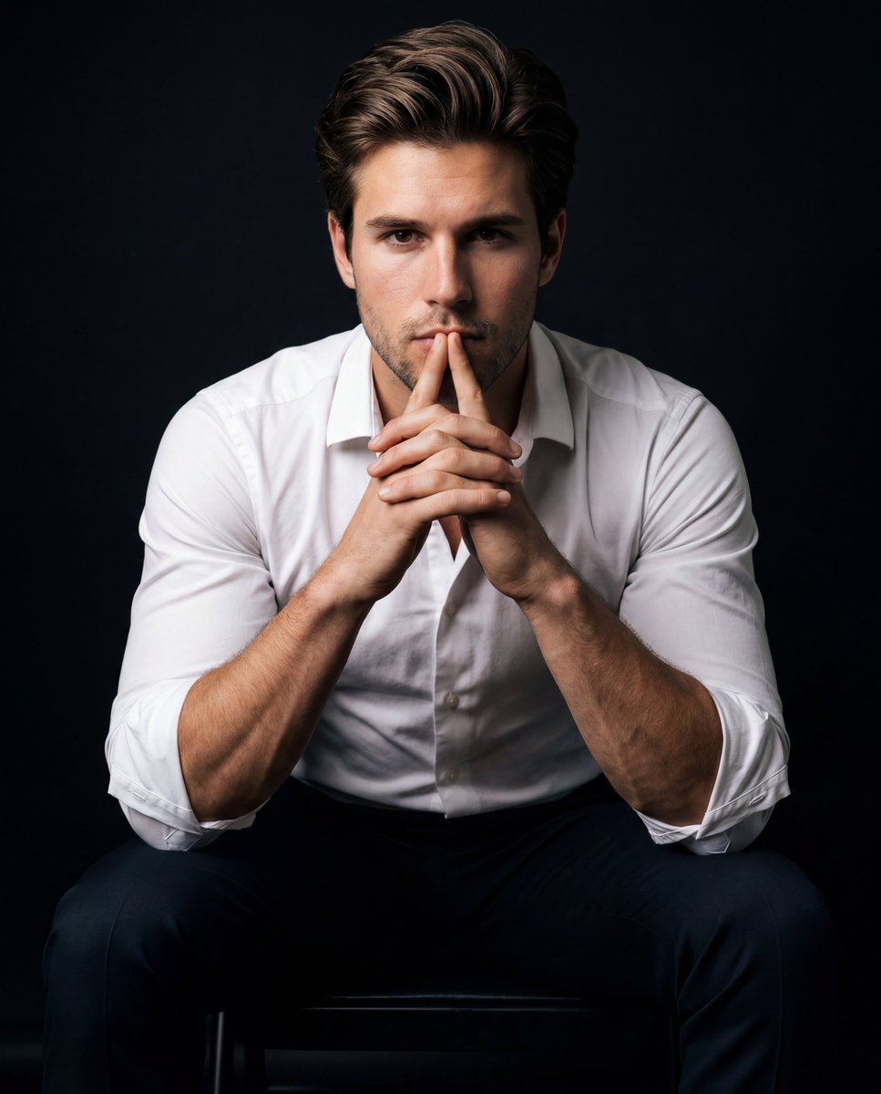 Profile / Avatar - Intense Low-Key Studio Portrait — output 1