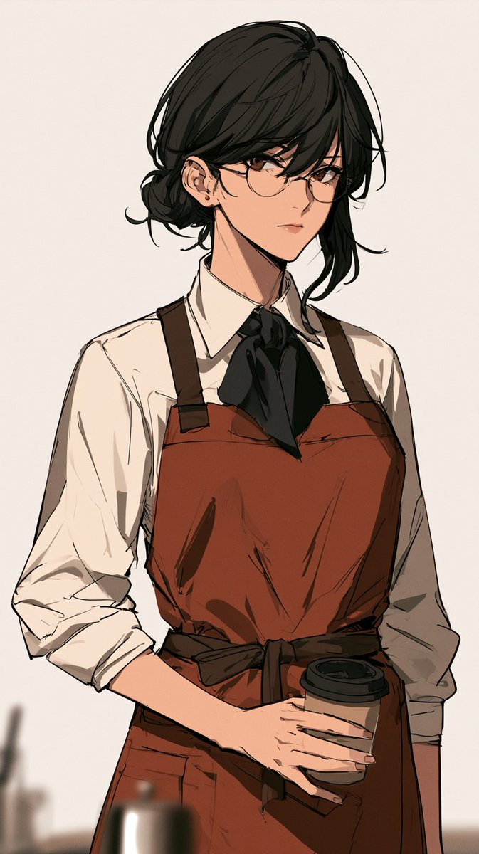 Profile / Avatar - Anime Cafe Barista Portrait — output 1