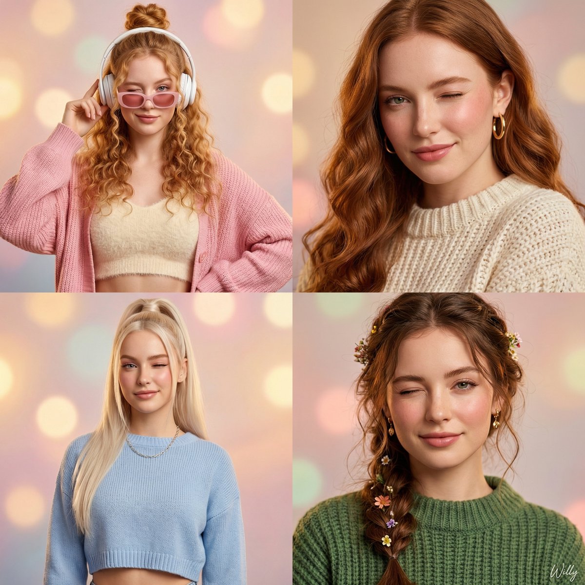 2x2 Grid of Ultra-Realistic Female Portraits — output 1