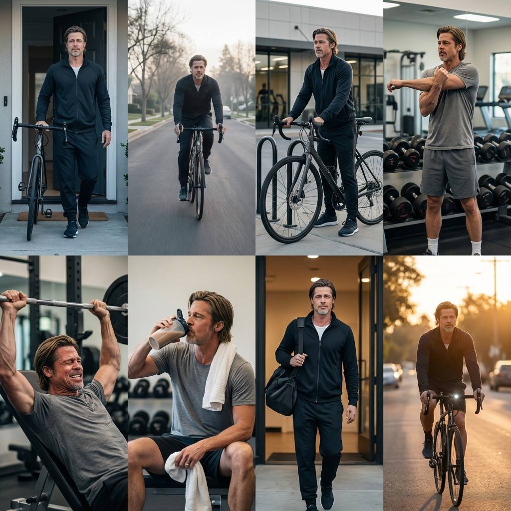 Cinematic 8-Photo Storytelling Collage for a Gym Journey — output 1