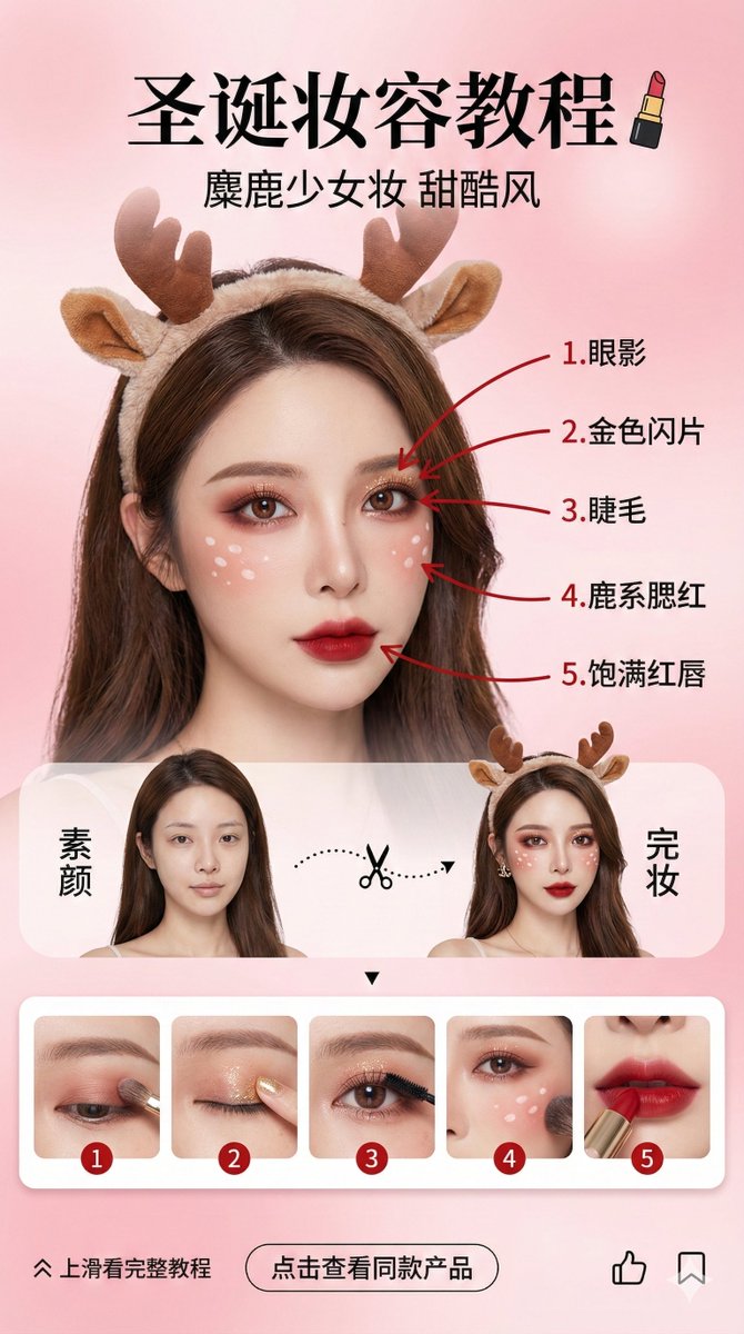 Beauty Vlogger Christmas Makeup Tutorial Interface — output 1