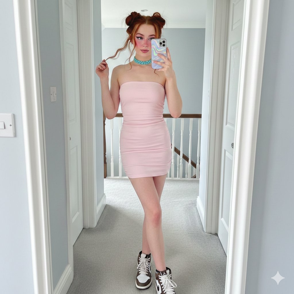 Profile / Avatar - Sadie Sink E-Girl Mirror Selfie Prompt — output 1
