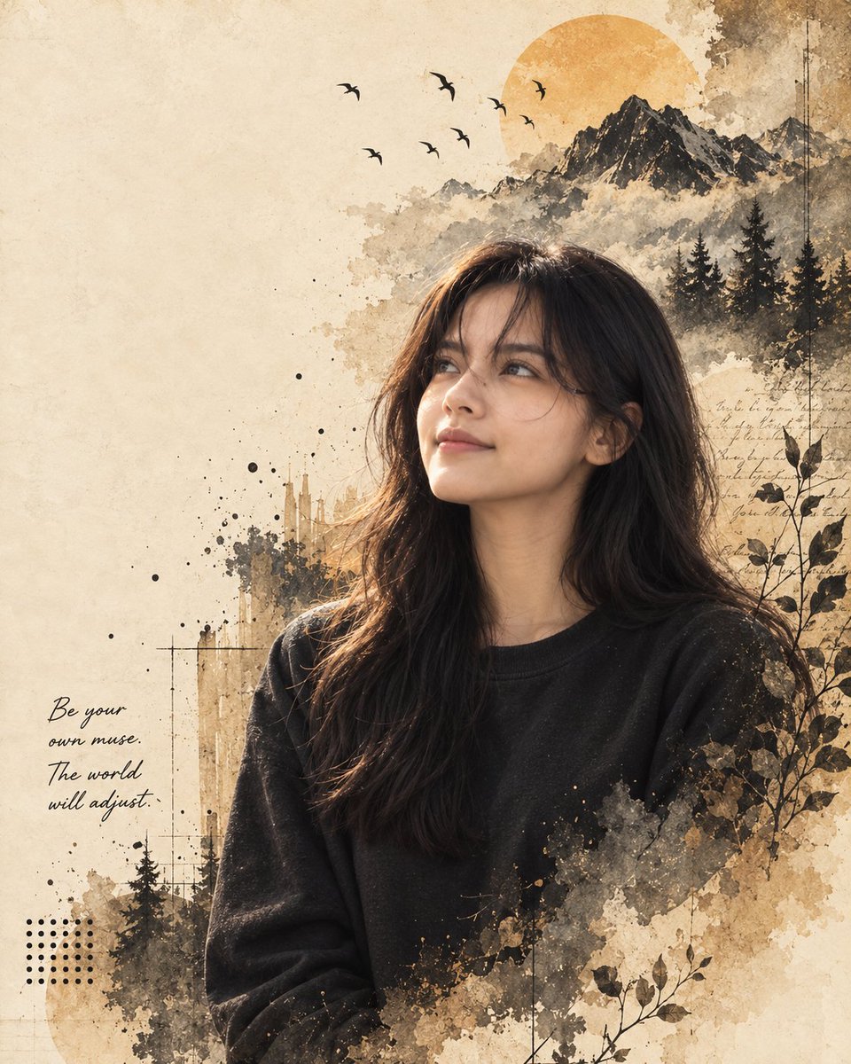 Comic / Storyboard - Cinematic Watercolor Muse Portrait — output 1