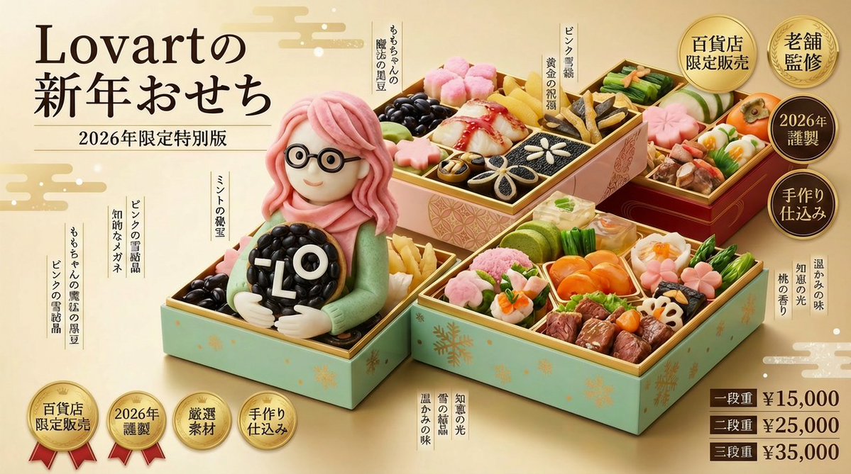 New Year's Osechi Dish Advertisement Key Visual Generation Prompt — output 1