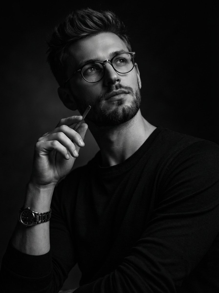 Moody Black and White Fine Art Portrait — output 1