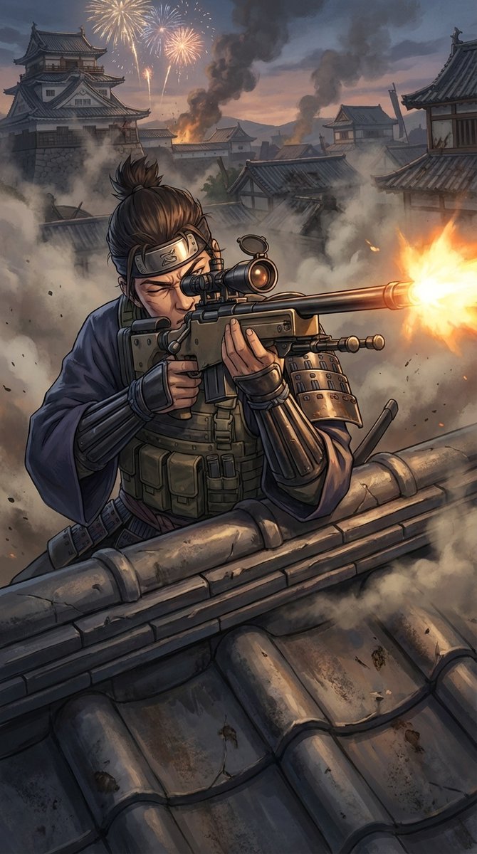 Samurai Sniper Dynamic Battle Scene Prompt — output 1