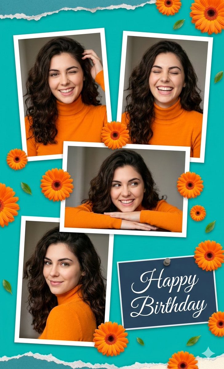 Social Media Post - Digital Photo Collage Birthday Poster — output 1