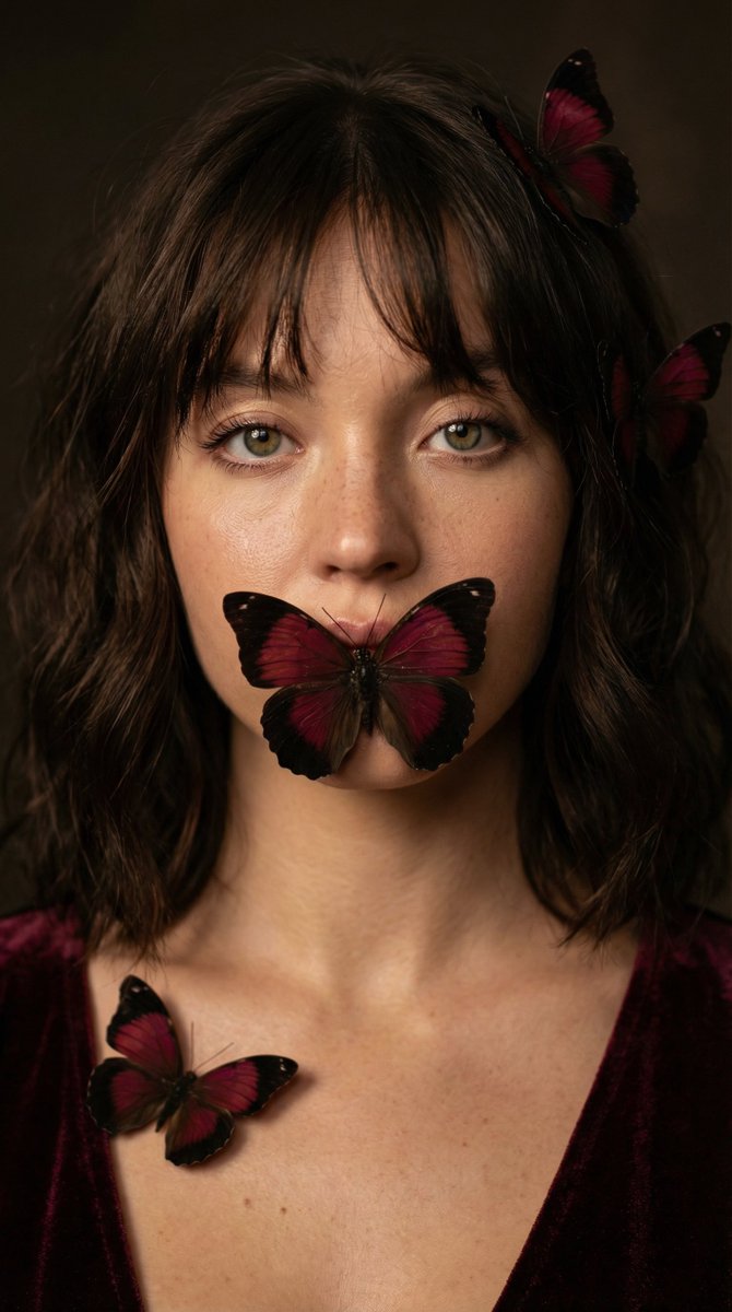 Mysterious Portrait with Butterflies — output 1