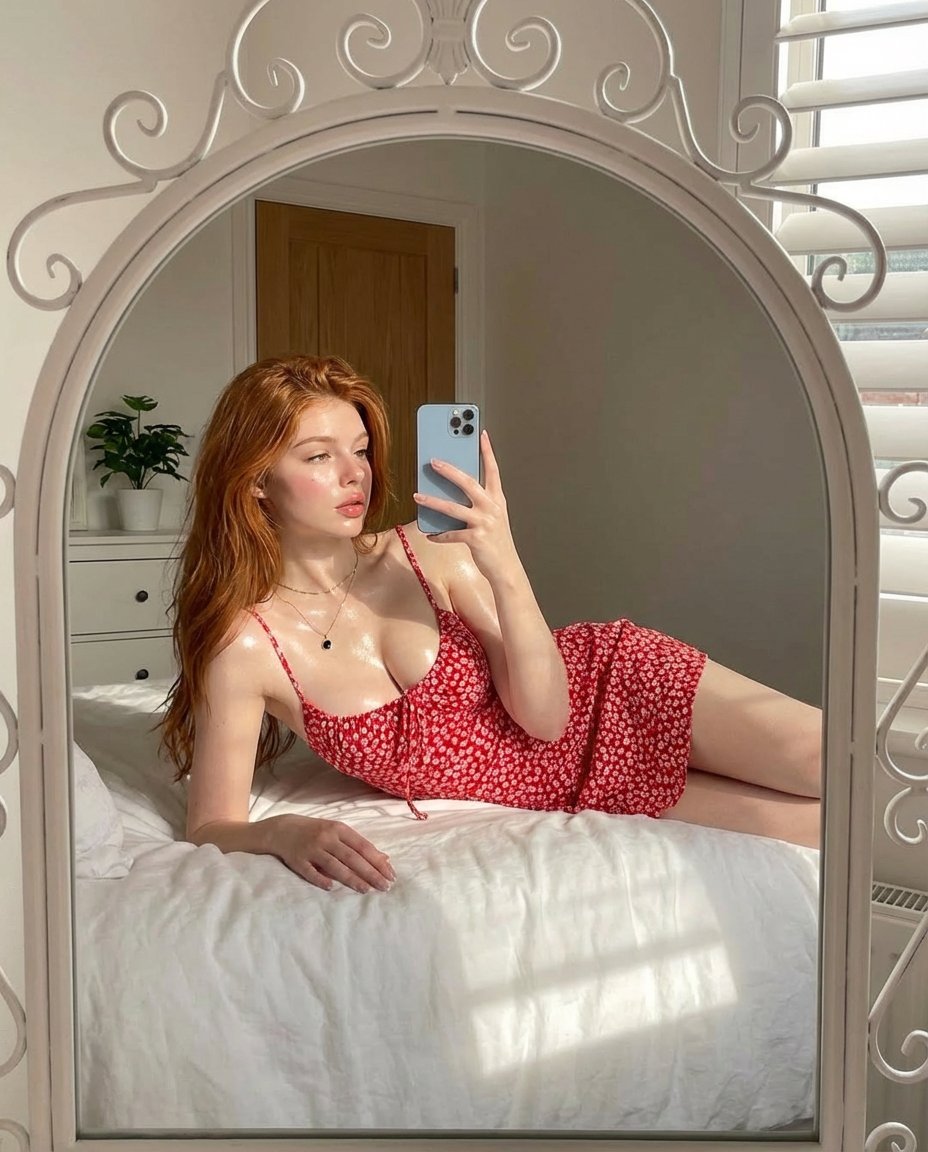 Profile / Avatar - Aesthetic Mirror Selfie in Sunlight — output 1