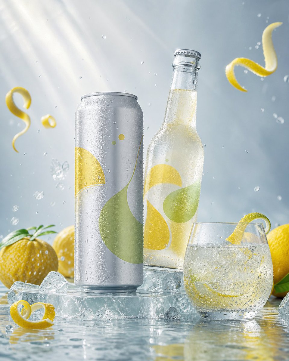 E-commerce Main Image - Luxury Citrus Sparkling Drink Advertisement — output 1