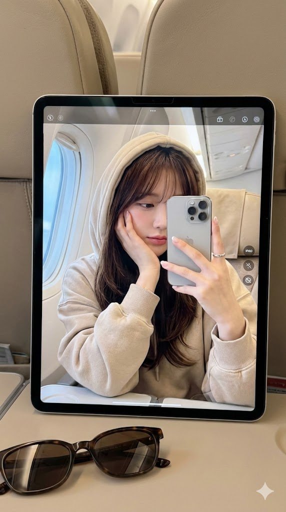 Ultra-Realistic Reflection Portrait on iPad Screen — output 1