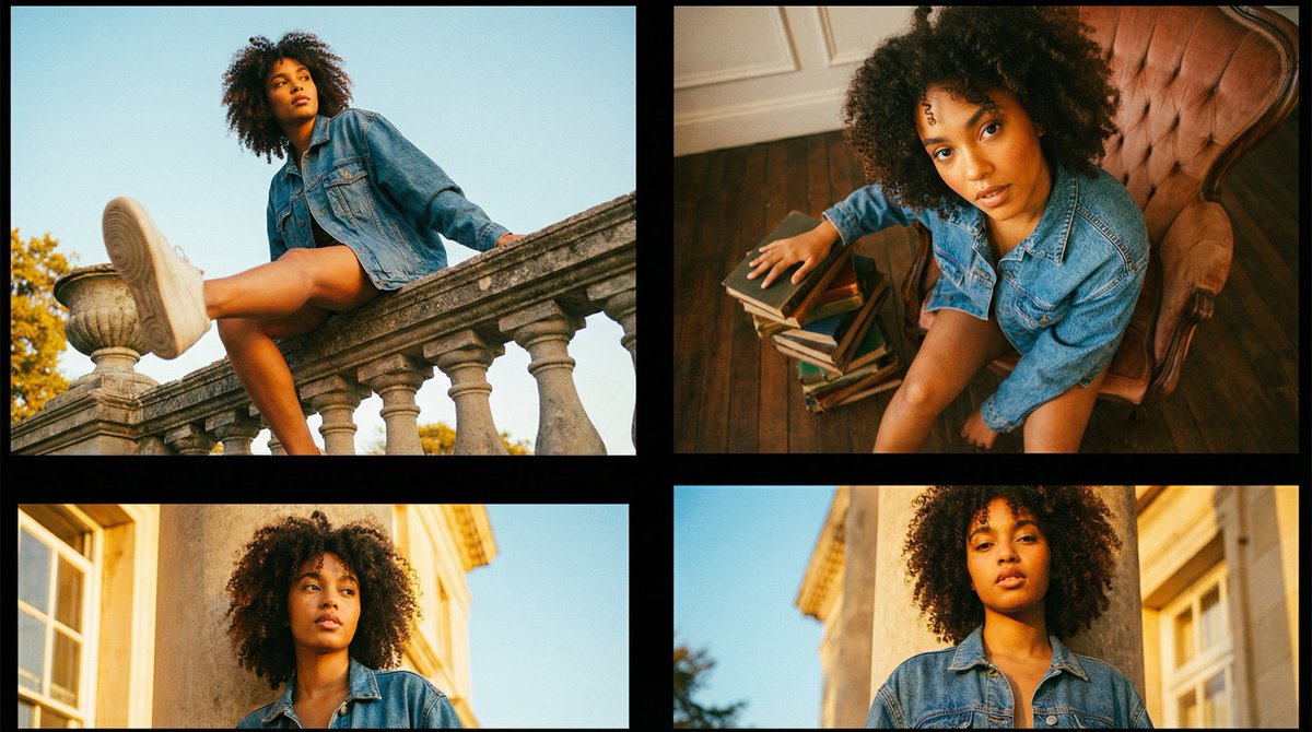 Product Marketing - Editorial Fashion Portrait Series Grid Template — output 1