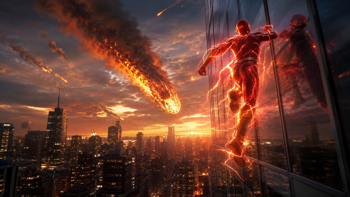 YouTube Thumbnail - Speedster vs Meteor Cityscape — output 1