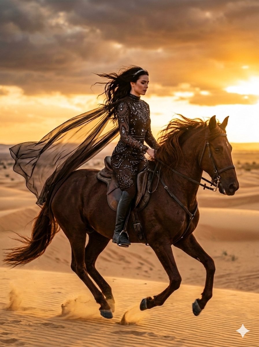 Social Media Post - Cinematic Desert Horse Rider — output 1