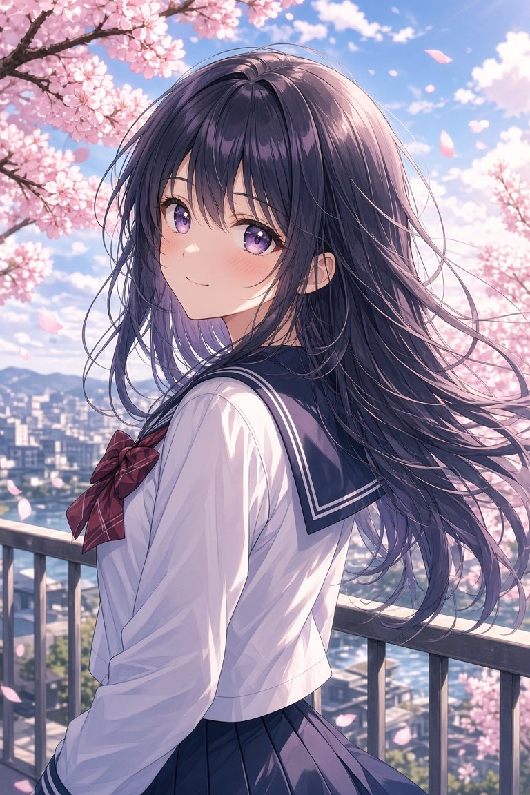 Profile / Avatar - Anime Girl Under Sakura Blossoms — output 1