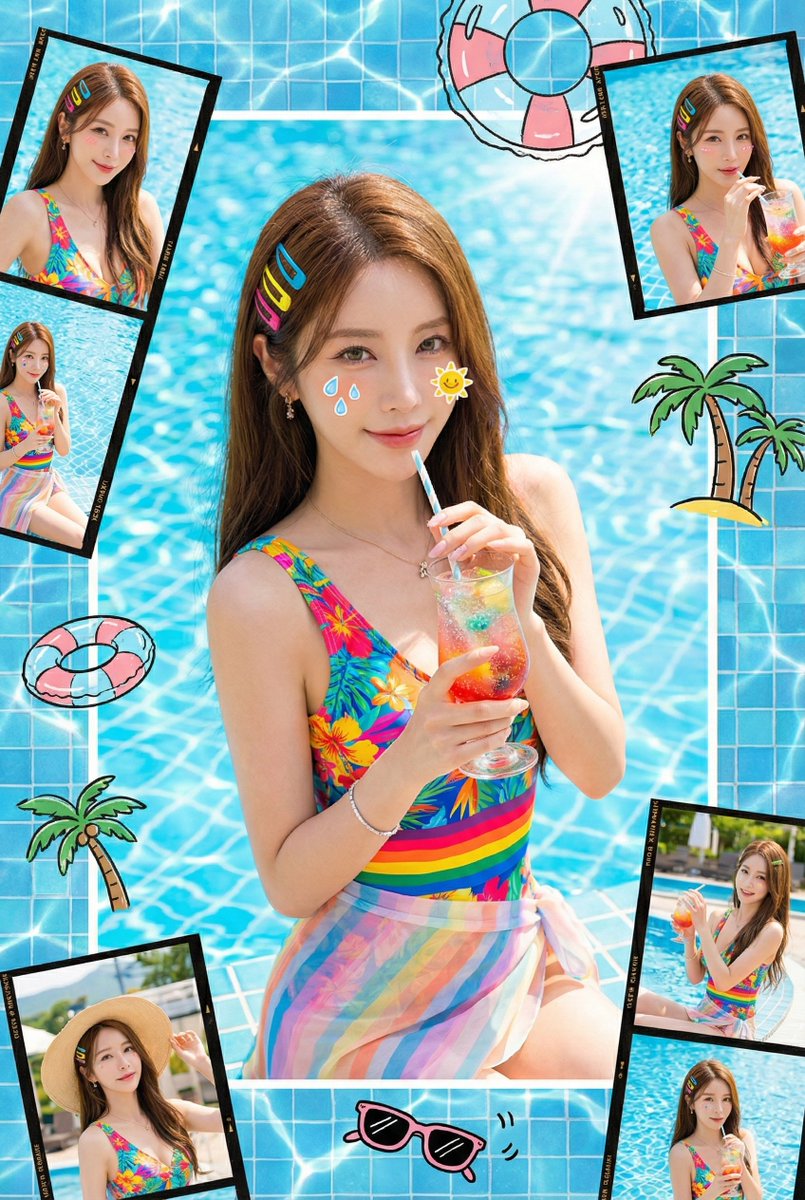 Summer Dopamine Fresh Style Collage Prompt for Nano Banana Pro — output 1