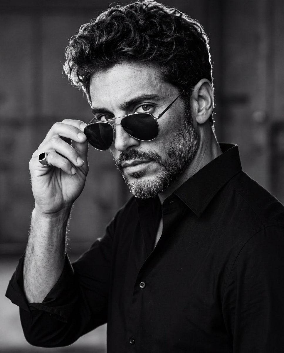 Product Marketing - High Contrast Monochrome Male Portrait — output 1