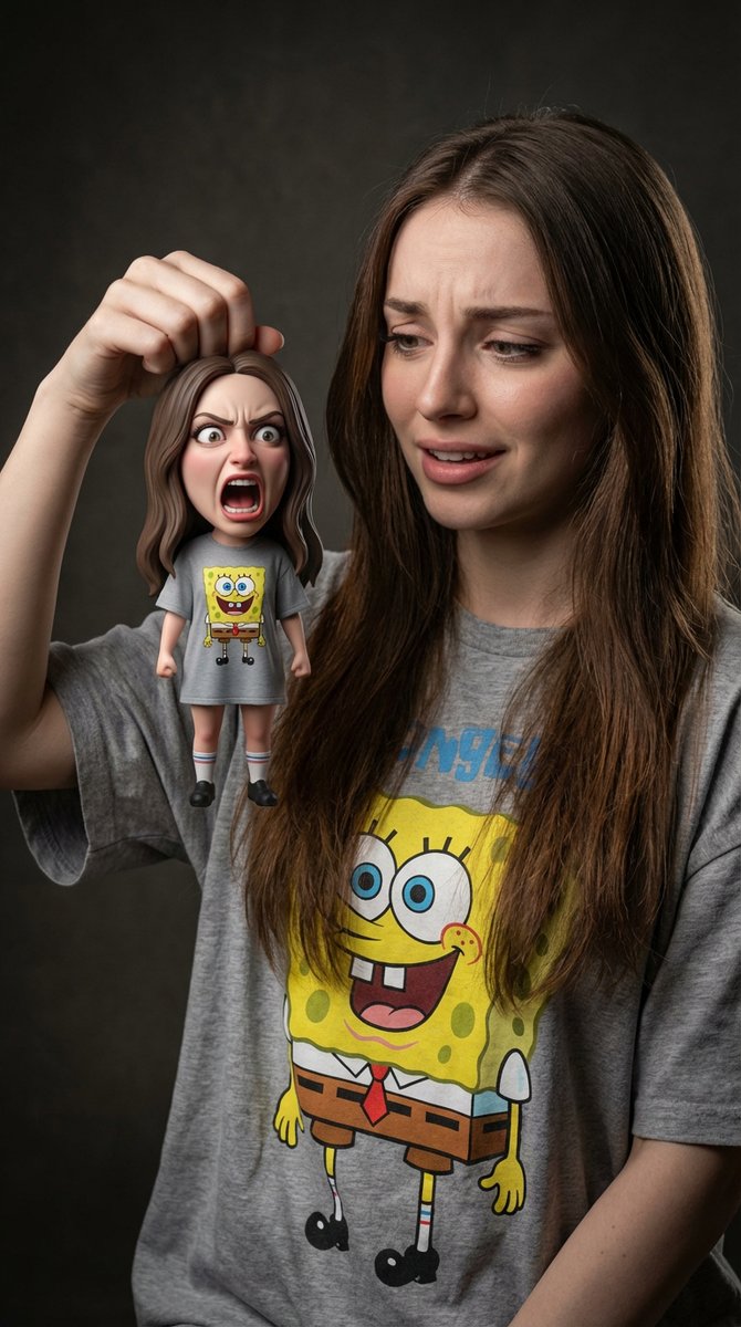 Life-Size Holding Miniature Self Prompt — output 1
