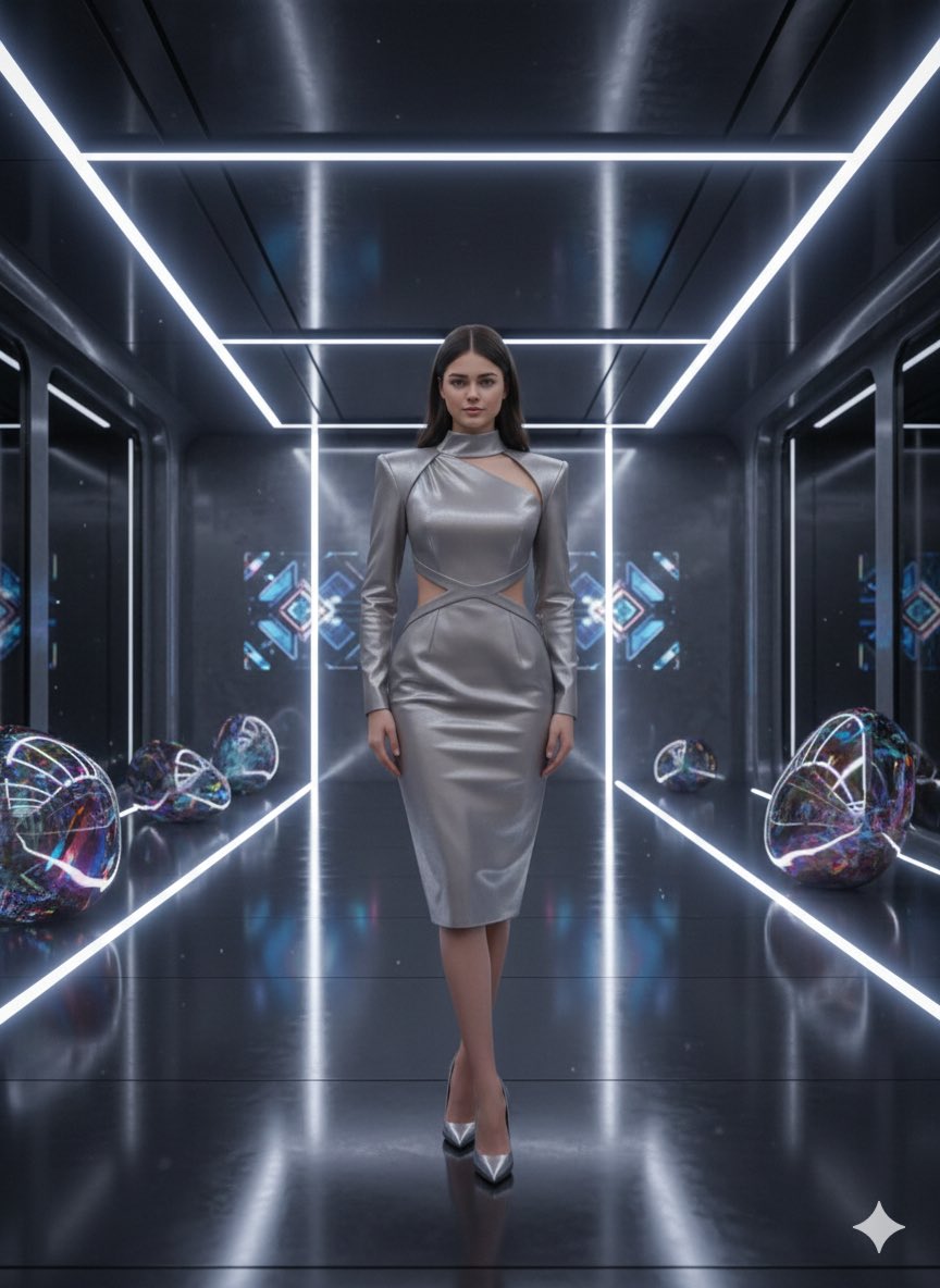 Product Marketing - High-Fashion Futuristic Chic Portrait — output 1