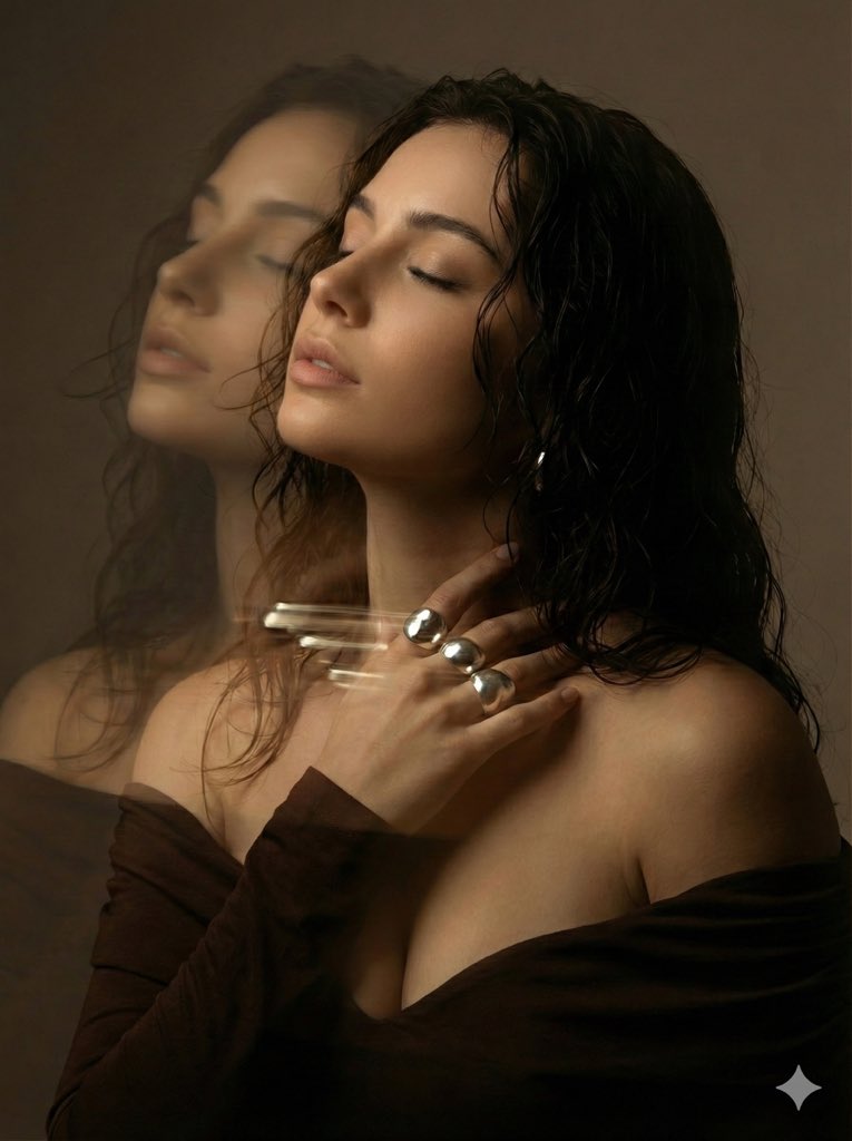Product Marketing - Ethereal Portrait with Motion Blur and Double Exposure — output 1