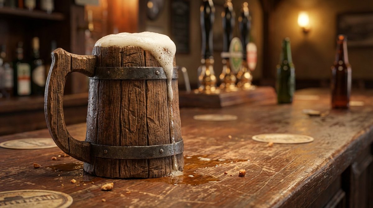 Product Marketing - Wooden Beer Mug Render — output 1
