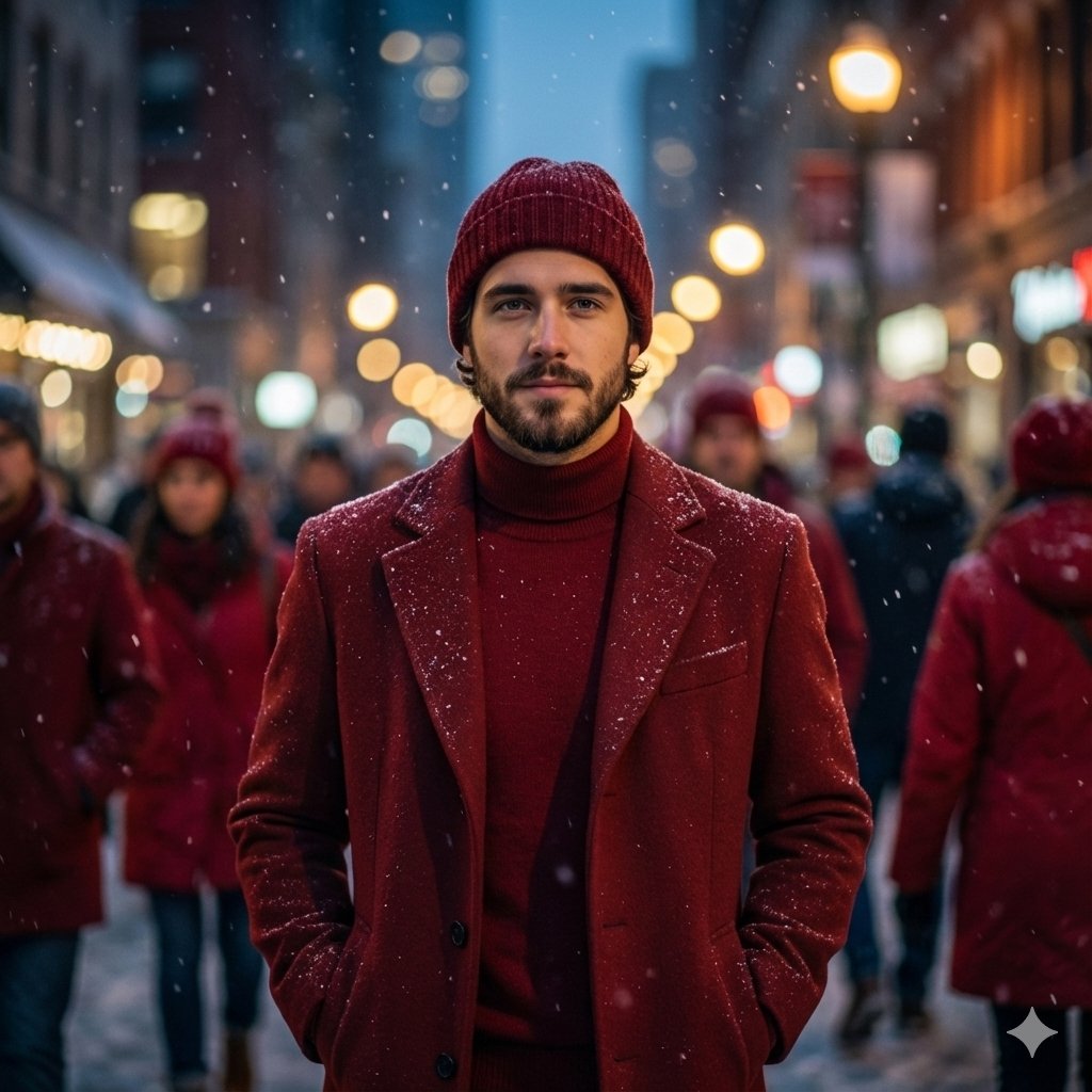 Cinematic Fashion Editorial Portrait in Winter Night — output 1