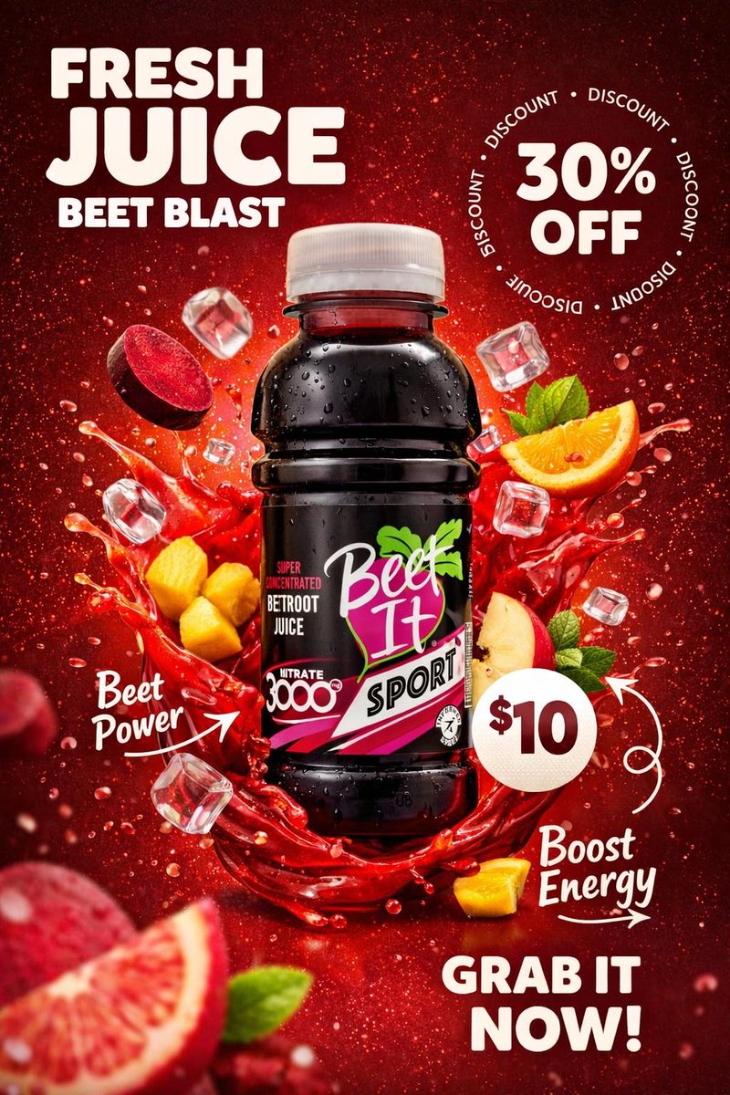 Product Marketing - Product Photography Poster with Liquid Splash and Text Overlays — output 1