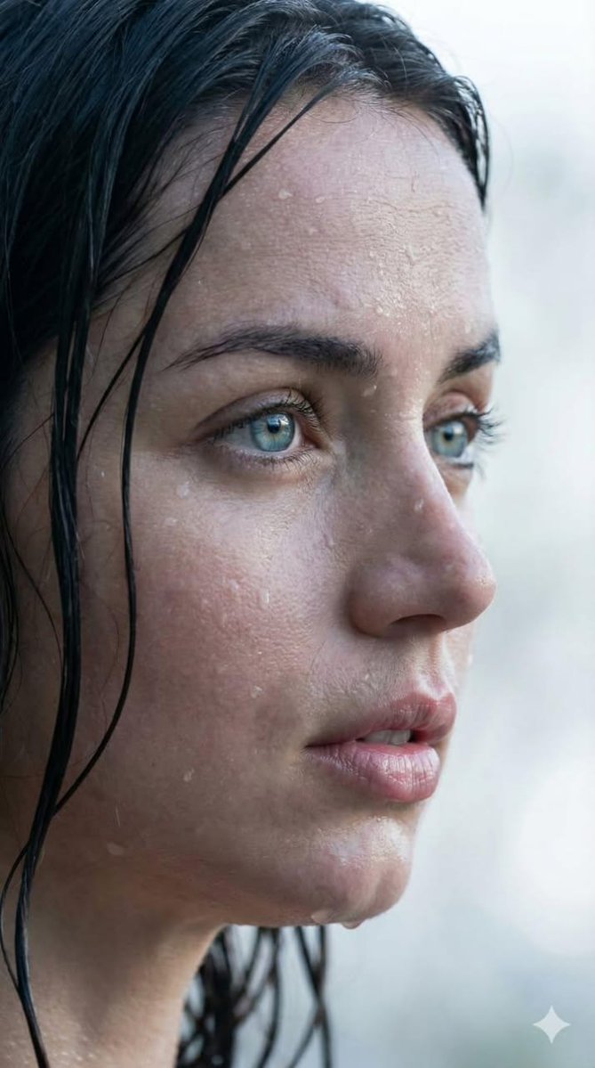 Profile / Avatar - Extreme Wet Close-up Portrait with Reference Image — output 1
