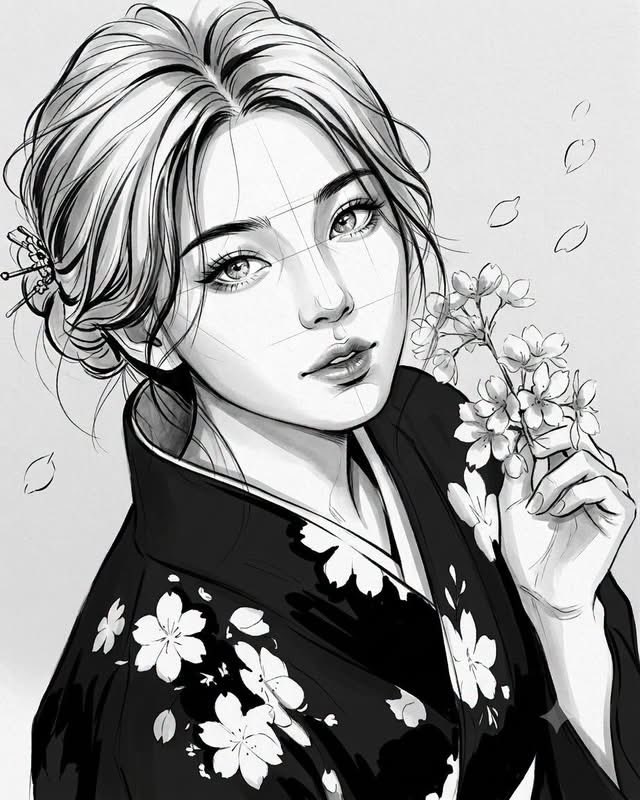 Product Marketing - Monochrome Ink Fashion Illustration — output 1