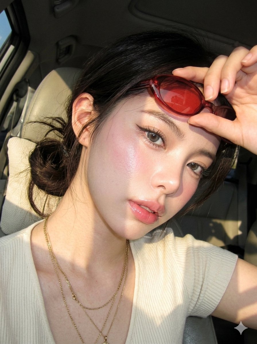 Profile / Avatar - Digicam Style Glass-Skin Portrait — output 1