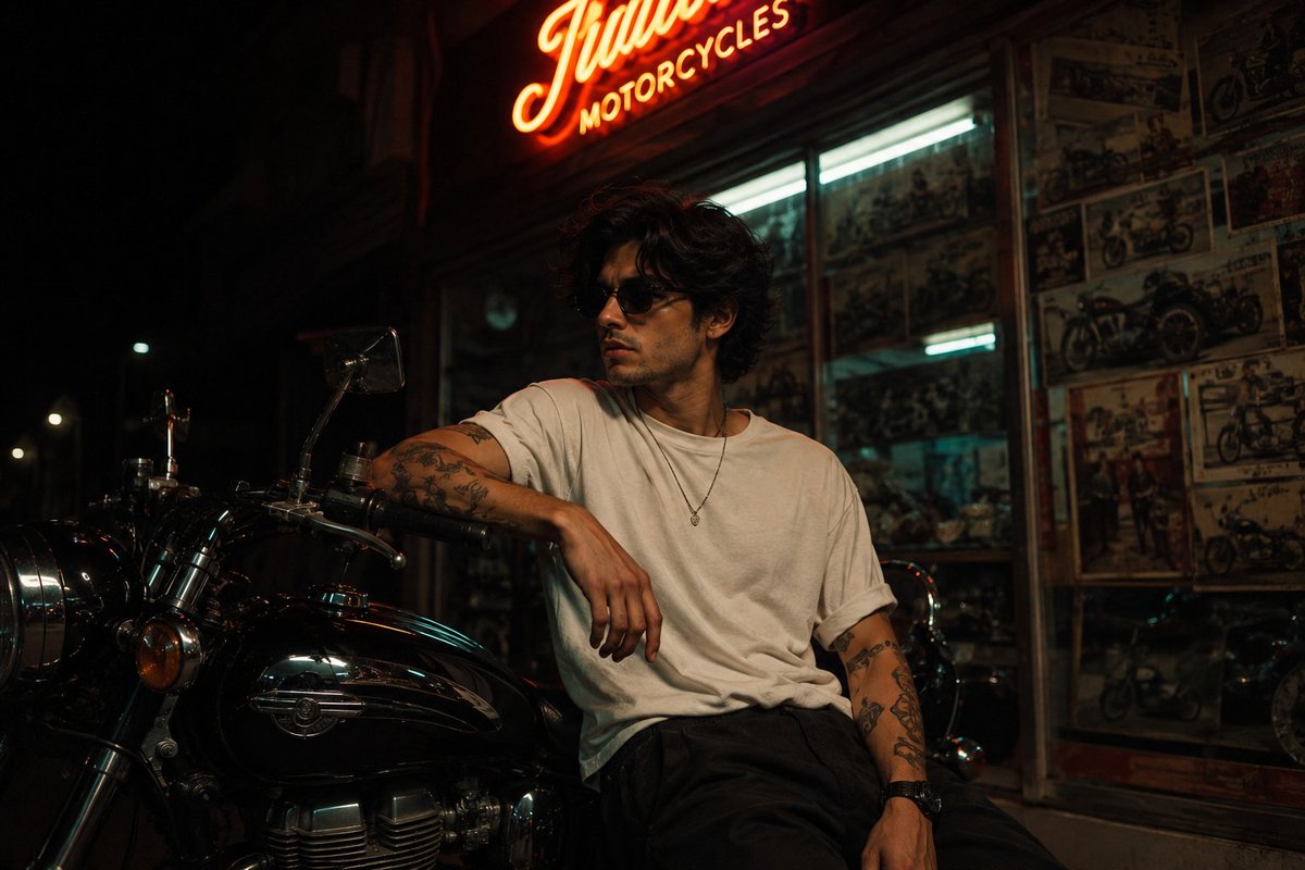 Product Marketing - Cinematic Motorcycle Night Photography — output 1