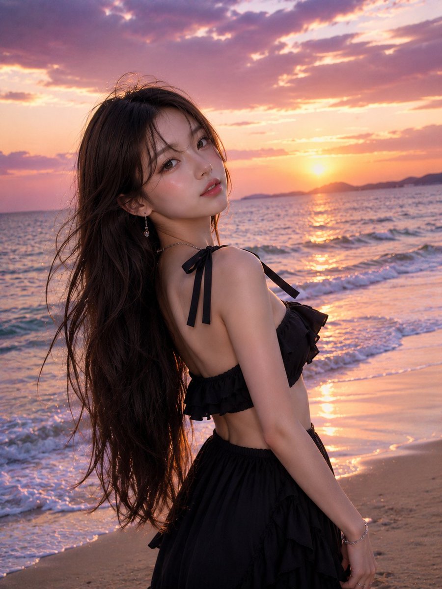 Profile / Avatar - Beach Sunset Fashion Portrait — output 1