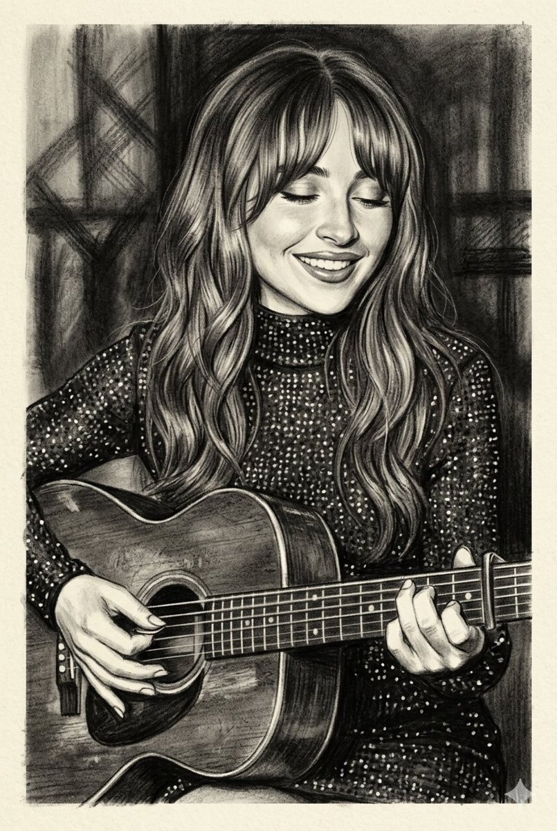 Profile / Avatar - Charcoal Style Sequin Dress Guitarist — output 1