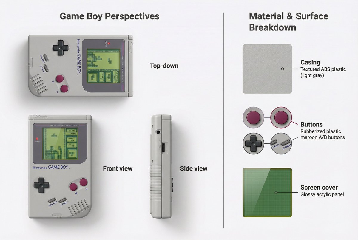 E-commerce Main Image - Nintendo Game Boy Product Showcase Infographic with Tetris — output 1