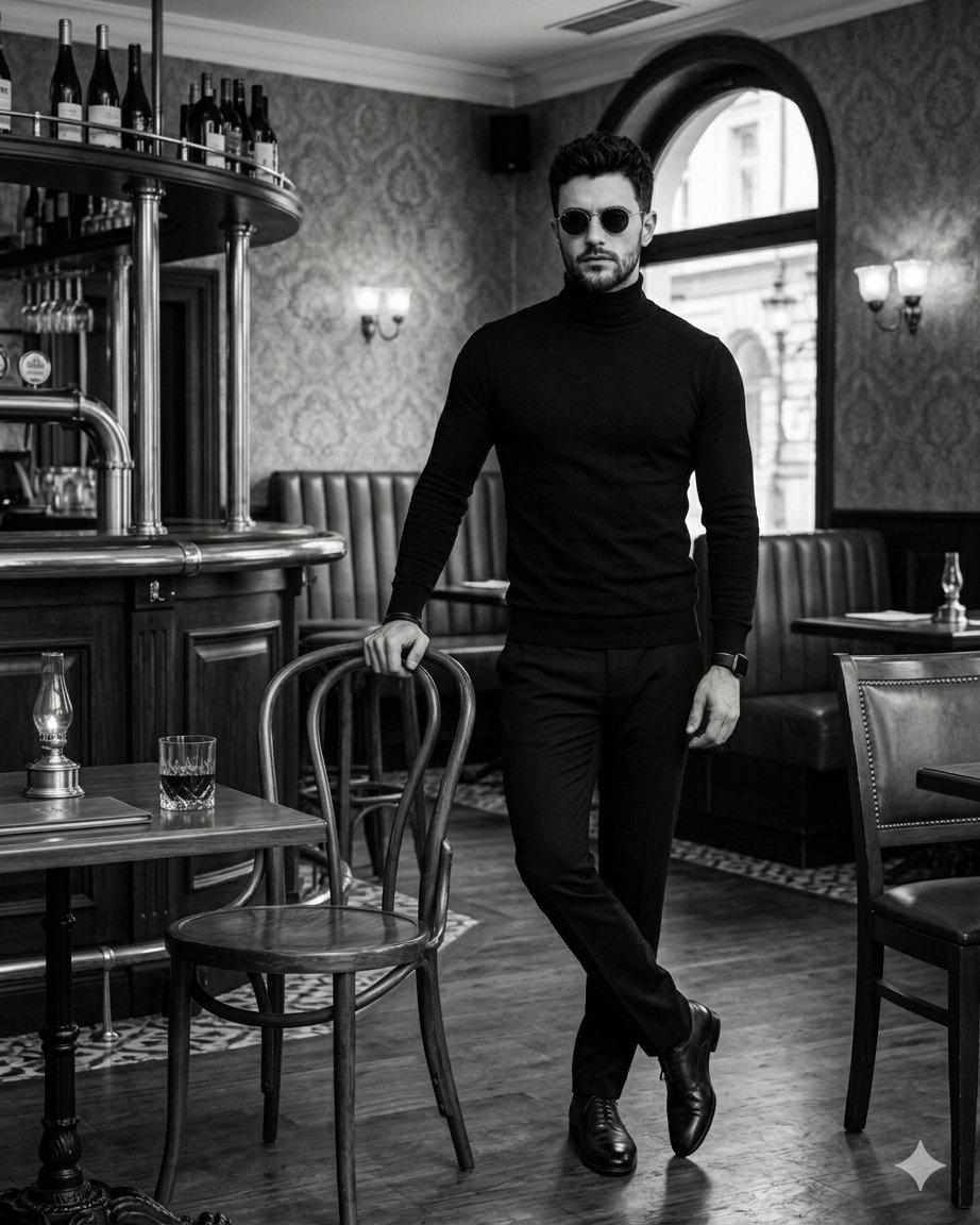 Profile / Avatar - Monochrome Vintage Bar Gentleman — output 1