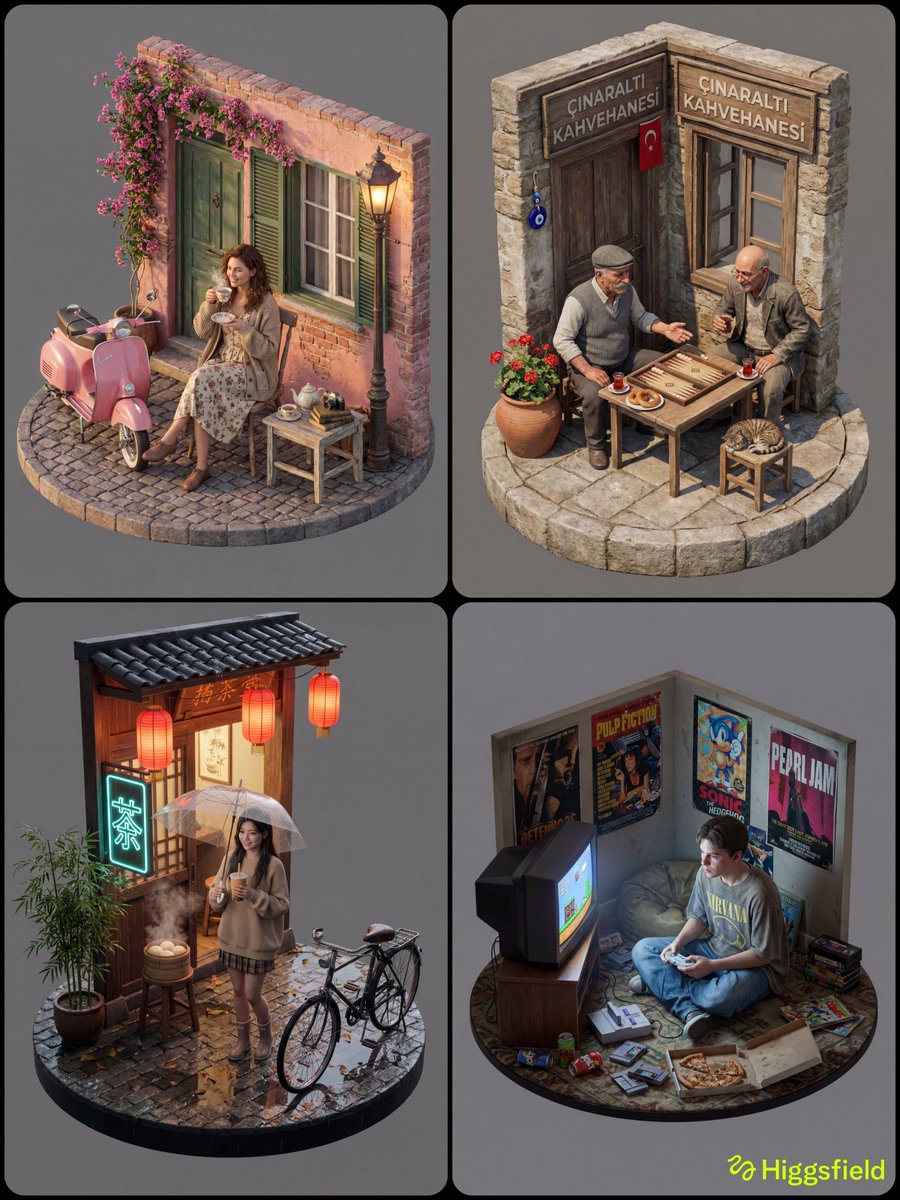 Game Asset - Isometric 3D Diorama with Living Human Texture — output 1