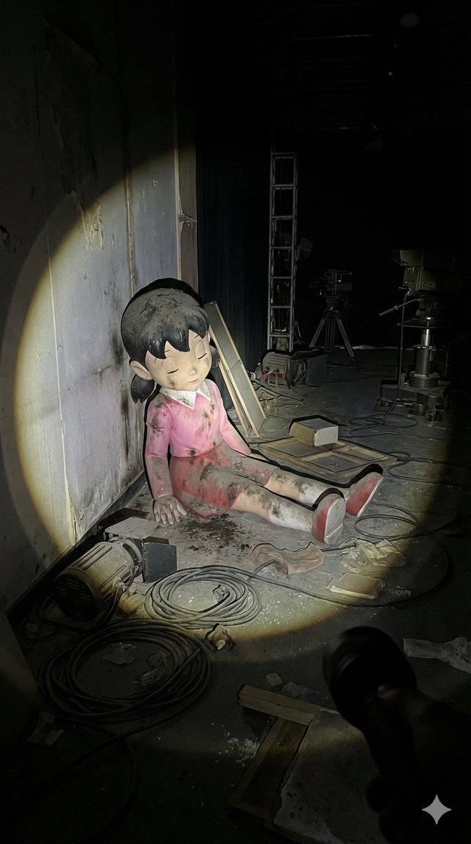 Comic / Storyboard - Abandoned Promotional Statue Conversion Prompt — output 1
