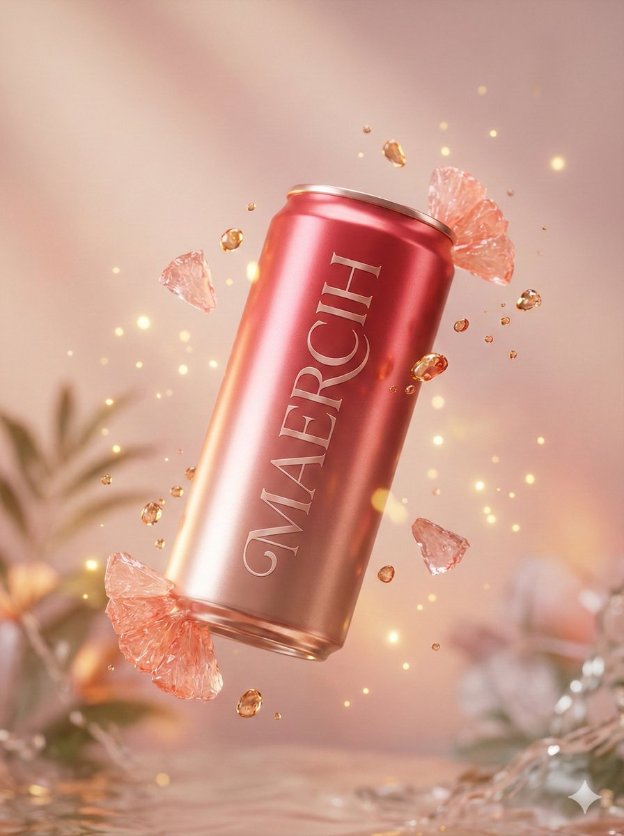 E-commerce Main Image - Luxury Commercial Shot of Floating Grapefruit Sparkling Can — output 1