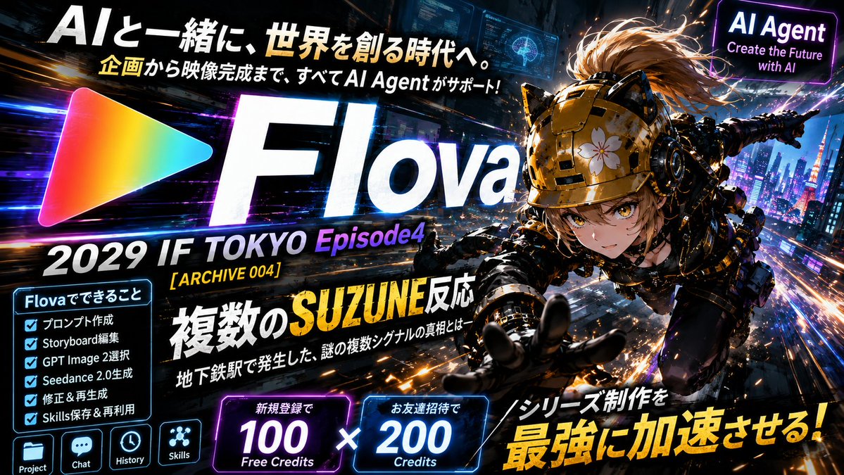 YouTube Thumbnail - Cyberpunk Flova AI Agent Poster — output 1