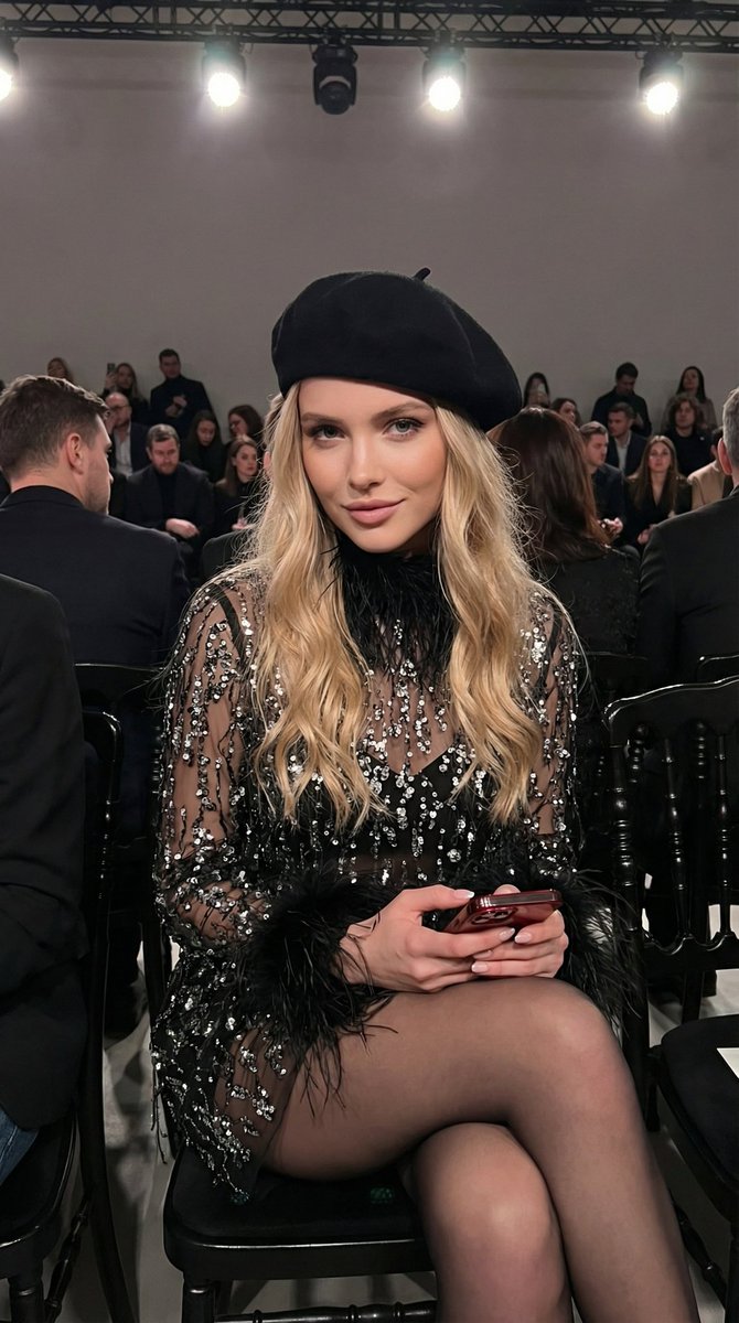 Social Media Post - Glamorous Black Sequin Mini Dress Fashion Portrait — output 1