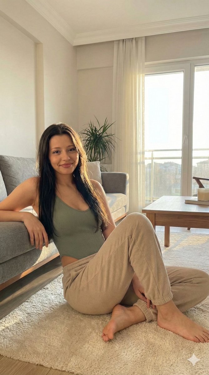 Candid Portrait in Sunlit Minimalist Apartment — output 1