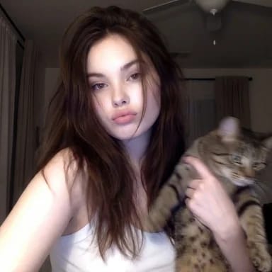 Profile / Avatar - Low-Fi Candid Night Snapshot with Cat — output 1