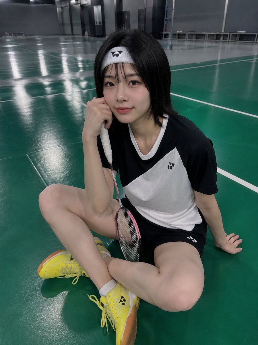 Profile / Avatar - Realistic Japanese Badminton Selfie — output 1