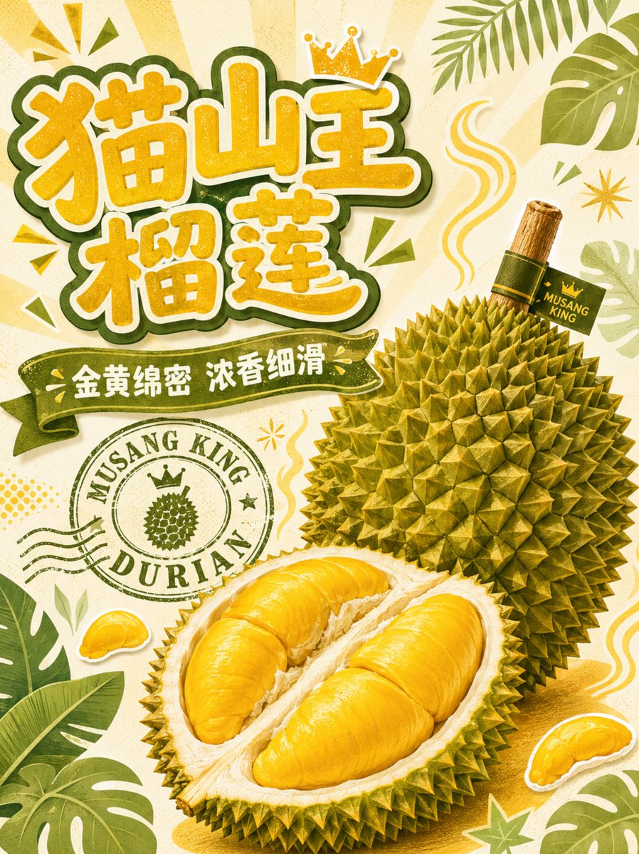Product Marketing - Musang King Durian Commercial Poster — output 1