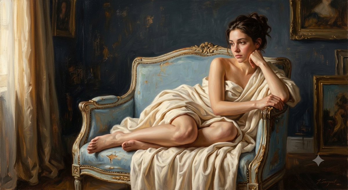 Profile / Avatar - Melancholic Fine Art Oil Portrait — output 1