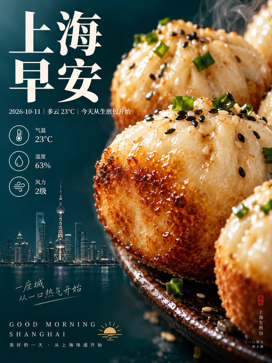 Social Media Post - Shanghai Good Morning Food Poster — output 1