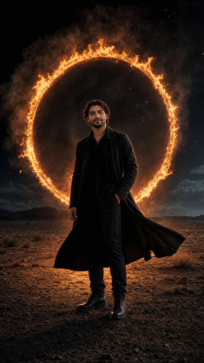 YouTube Thumbnail - Cinematic Desert Ring of Fire Album Cover — output 1