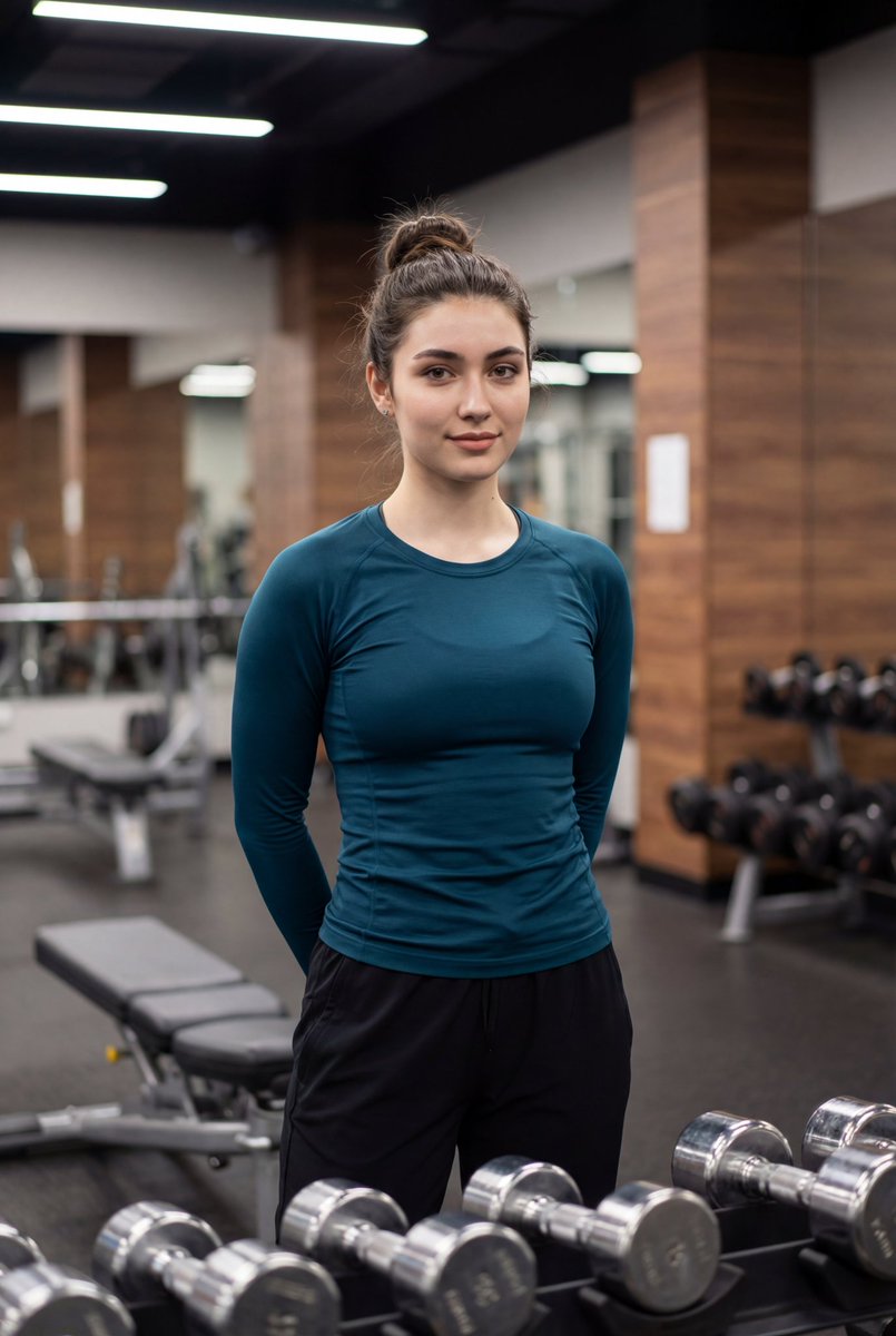 Indoor Fitness Lifestyle Portrait Prompt — output 1