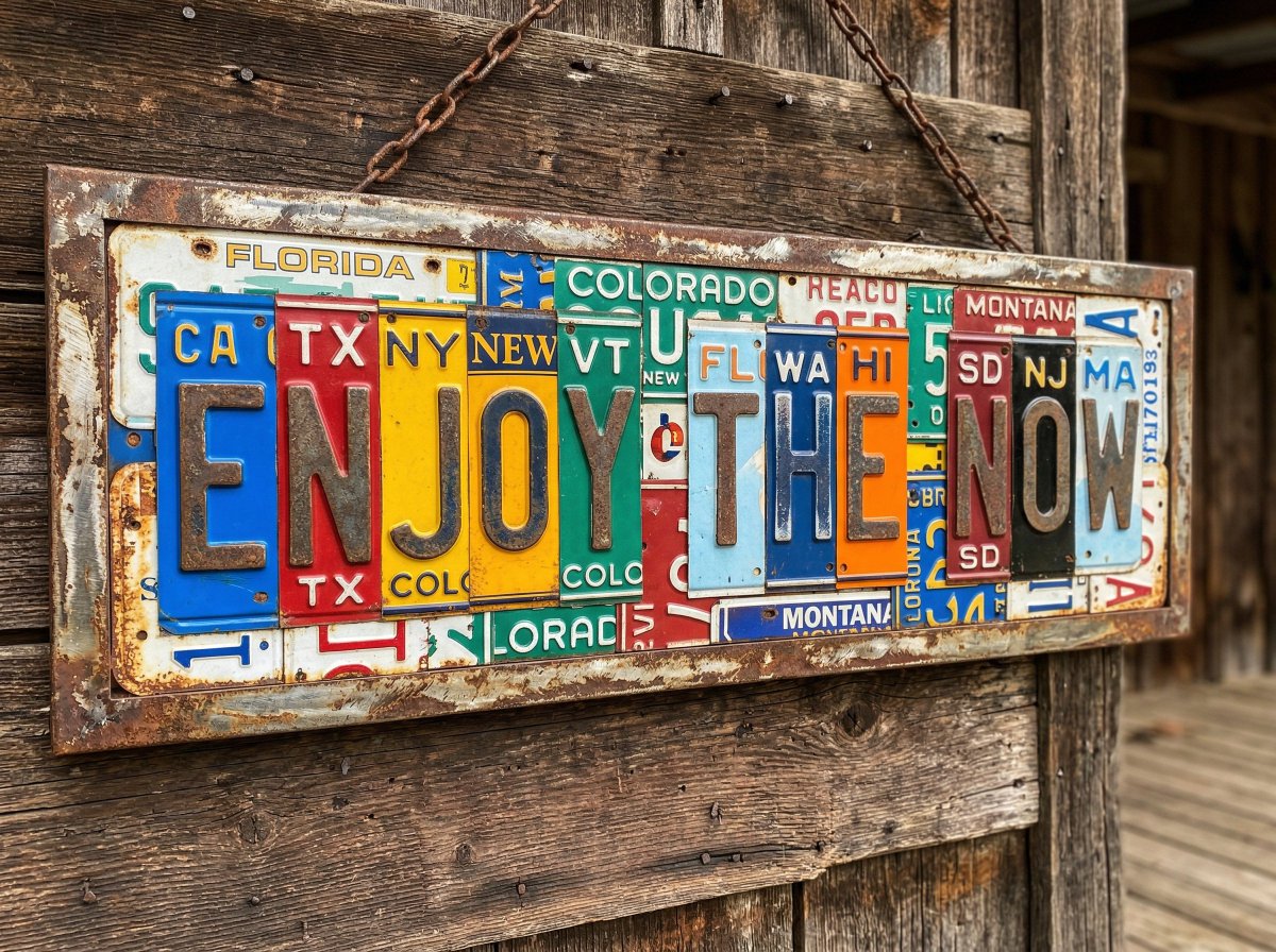 Distressed License Plate Sign — output 1