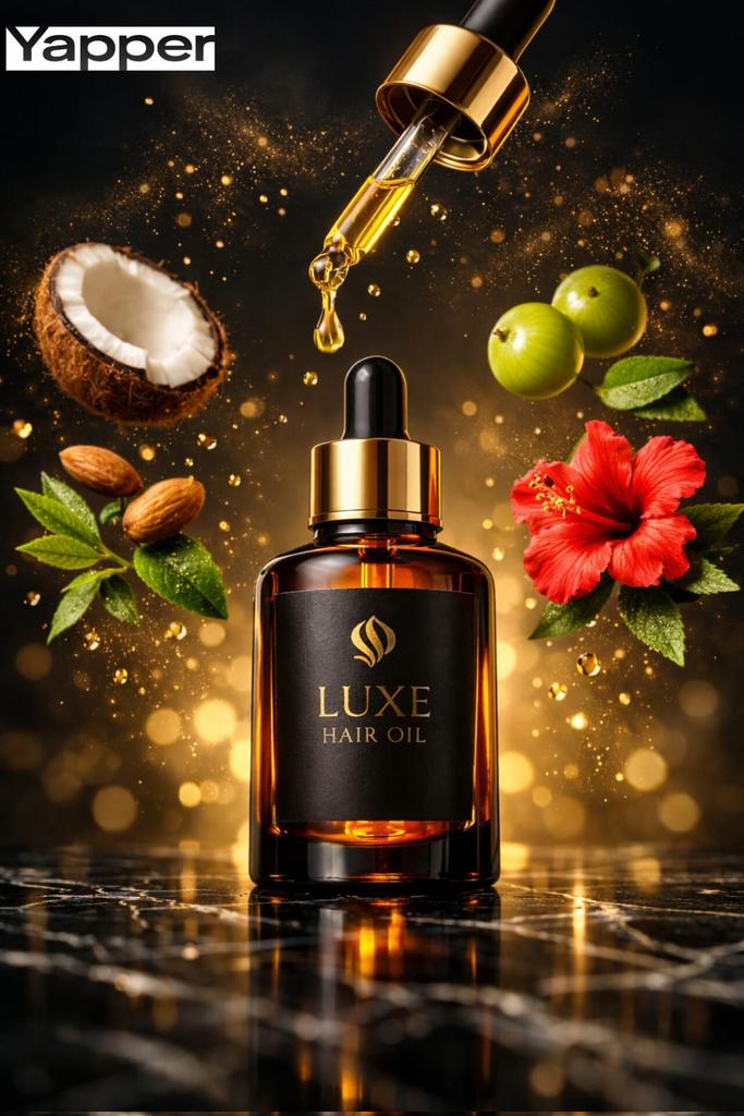 E-commerce Main Image - Ultra-Premium Cinematic Hair Oil Product Photography — output 1